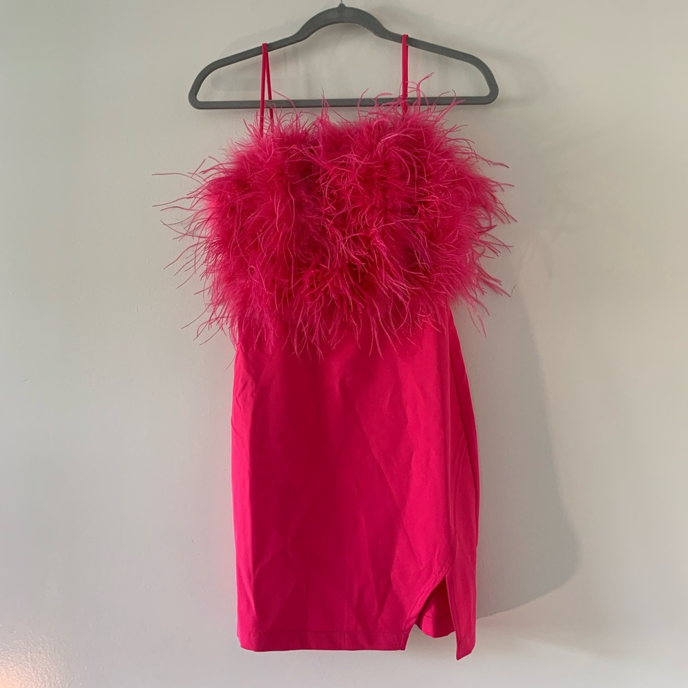 Pink Feather Top Dress